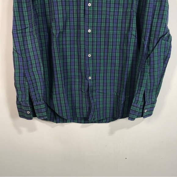 Alberto Aspesi Long Sleeve Plaid Button Up Shirt, Men's Size 39 15.5 - Green - Picture 6 of 10